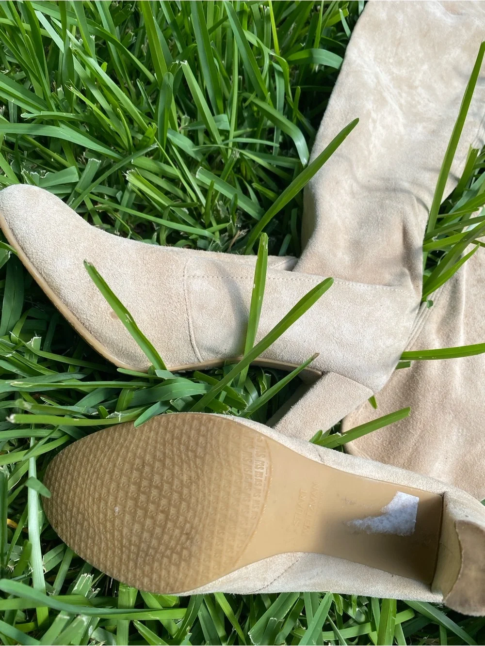 Stuart Weitzman Suede Bootie in Light Tan